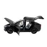 Macheta metal Tesla X replica neagra scara 1:22 cu sunet si lumini deschide usile si capotele - imagine 15
