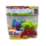Set zdranganele colorate de din plastic pentru bebe elicopter si masinuta