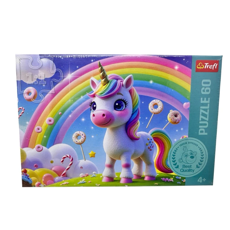 Puzzle Unicorn Rainbow Trefl cu 60 de piese