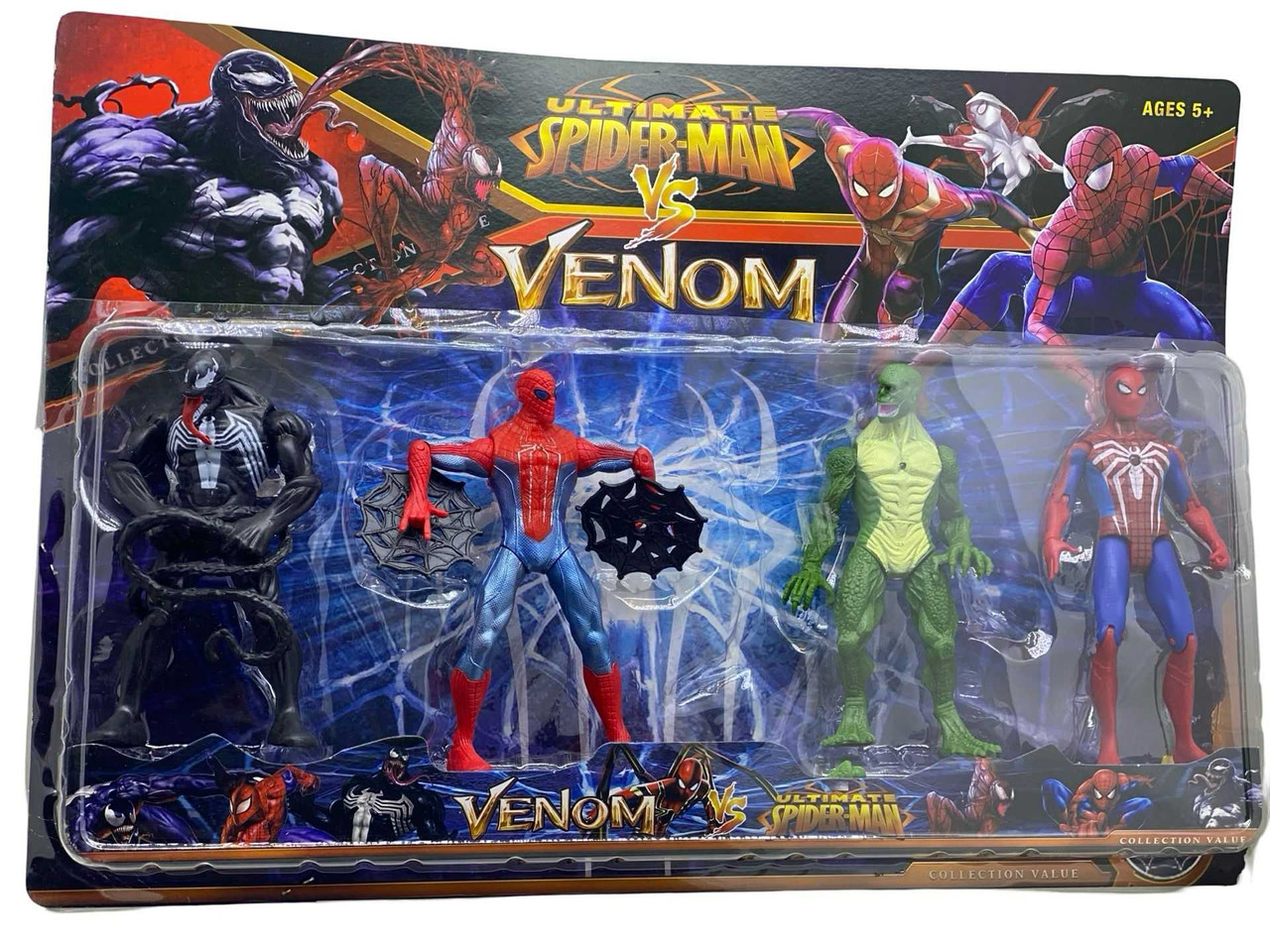 Set Figurine Spider-Man Vs Venom 4 Personaje De Actiune