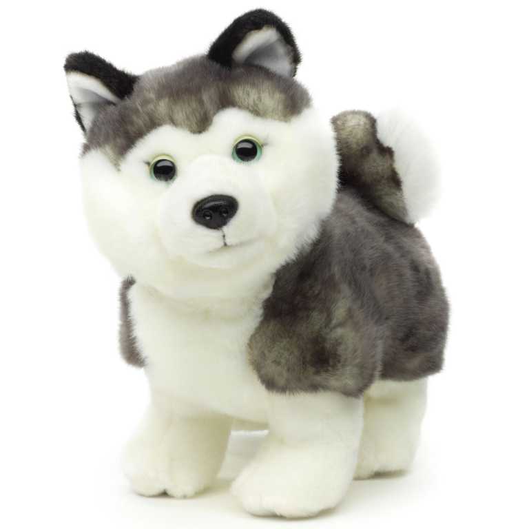Jucarie caine de plus Husky in piciare 23cm nat geo
