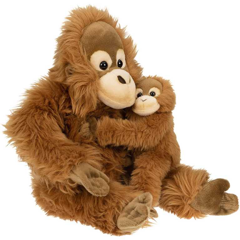 Jucarie Maimuta Urangutan cu pui 30cm