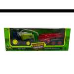 Macheta Tractor de ferma cu remorca rosie – Pull Back