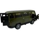 Macheta microbuz militar UAZ 1:32 replica metal usi deschise verde - imagine 7