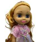 Papusa MayMay Girls 34 cm cu par blond si rochita eleganta roz material plastic cauciucat - imagine 3