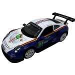 Macheta Porsche RSR Racing 1:32 replica metal lumini si sunete usi deschise alb albastru - imagine 4