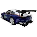 Macheta Porsche RSR Racing 1:32 replica metal lumini si sunete usi deschise alb albastru - imagine 6