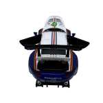 Macheta Porsche RSR Racing 1:32 replica metal lumini si sunete usi deschise alb albastru - imagine 13