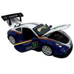 Macheta Porsche RSR Racing 1:32 replica metal lumini si sunete usi deschise alb albastru - imagine 17