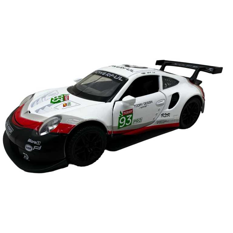 Macheta Porsche RSR Racing 1:32 replica metal lumini si sunete usi deschise