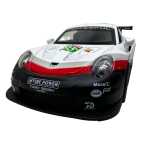 Macheta Porsche RSR Racing 1:32 replica metal lumini si sunete usi deschise alb rosu - imagine 12