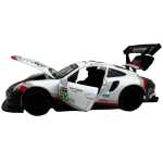 Macheta Porsche RSR Racing 1:32 replica metal lumini si sunete usi deschise alb rosu - imagine 9