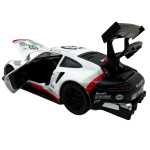 Macheta Porsche RSR Racing 1:32 replica metal lumini si sunete usi deschise alb rosu - imagine 10