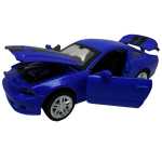 Macheta Ford mustang albastru cu sunet lumini deschide usile - imagine 2