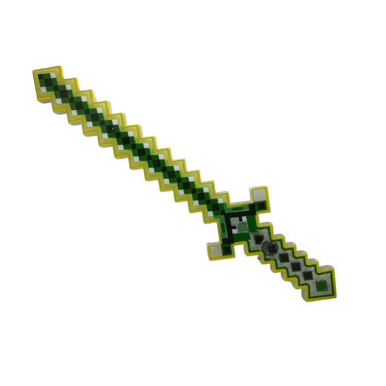 Sabie Minecraft multicolora cu sunete si lumini 60 cm