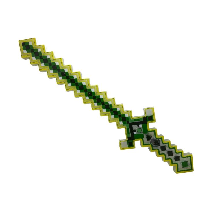 Sabie Minecraft multicolora cu sunete si lumini 60 cm