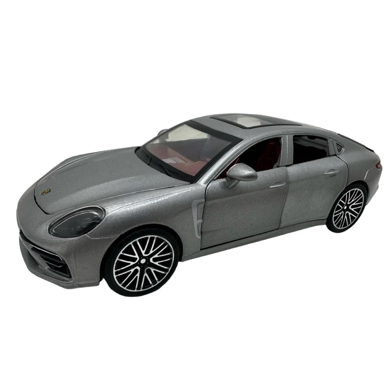 Macheta Porsche Panamera gri 1/24 sunete lumini deschide usile si capotele