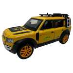 Macheta Land Rover Defender galben sunet lumini deschide usile si capotele