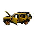 Macheta Land Rover Defender galben sunet lumini deschide usile si capotele - imagine 4