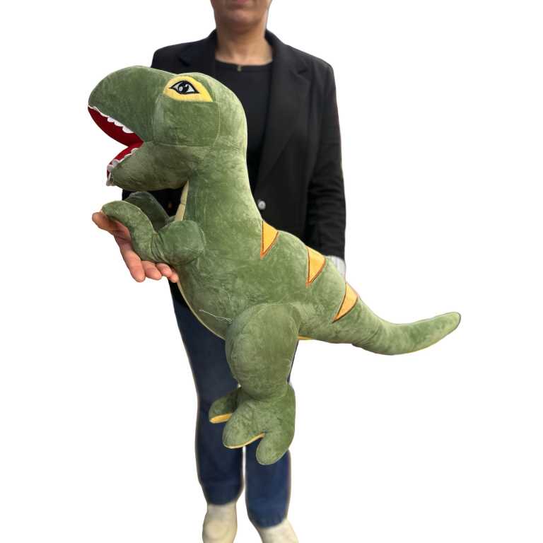Dinozaur verde din plus cu dimensiunea de 90 cm