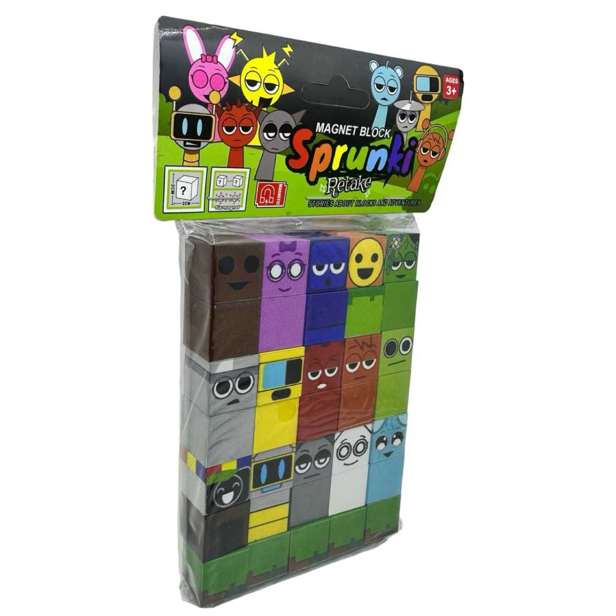 Cuburi Know Set 35 Cuburi Magnetice Sprunki Retake Cu Personaje Colorate ...