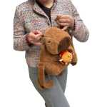 Ghiozdan-Rucsac de plus Capibara cu capibara mic amuzant hamburger  Yummy - imagine 4