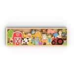 Puzzle alfabet ferma din lemn 26 piese cu tava 51.5x15.5 cm jucarie STEM