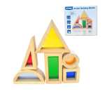 Blocuri de constructie senzoriale din lemn cu acril colorat set educativ STEM