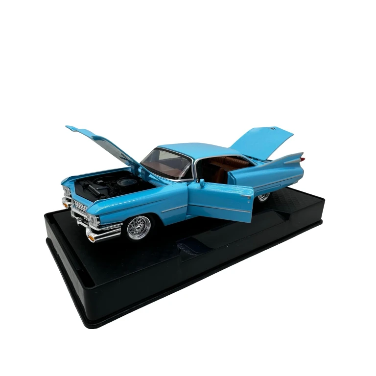 Macheta Auto Cadillac Eldorado 1959 replica albastra clasica cu usi deschise 1:32