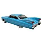 Macheta Auto Cadillac Eldorado 1959 replica albastra clasica cu usi deschise 1:32 - imagine 4