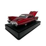 Macheta Auto Cadillac Eldorado 1959 replica rosie visiniu clasica cu usi deschise 1:32 - imagine 9