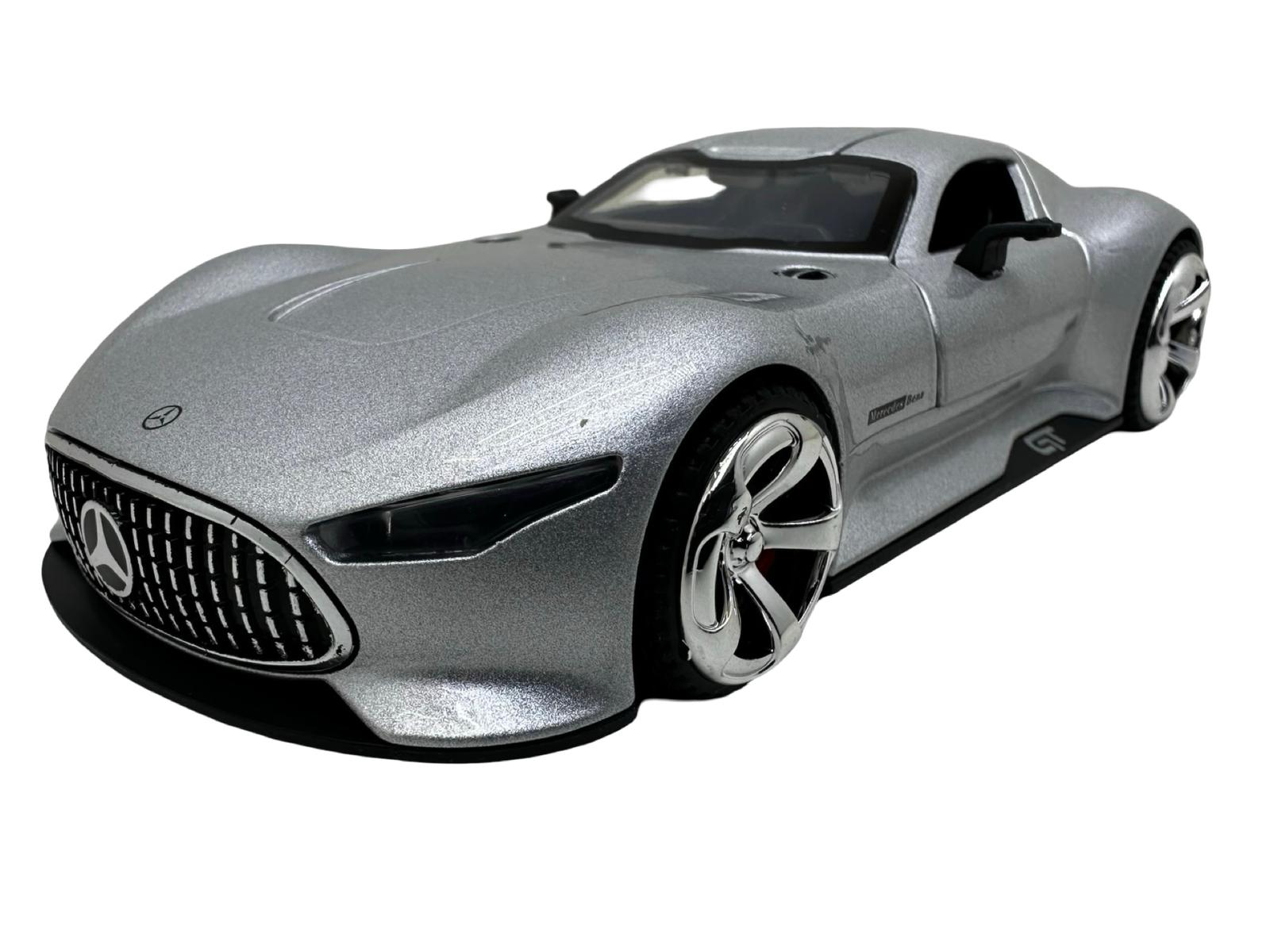 IMG-20250930-WA0294 Macheta Mercedes Benz AMG Vision GT argintiu 1:32 replica sunete lumini deschide usi