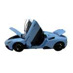 Macheta Maserati MC20 albastru 1:24 replica metal lumini si sunete usi capota portbagaj deschise - imagine 6