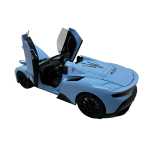Macheta Maserati MC20 albastru 1:24 replica metal lumini si sunete usi capota portbagaj deschise - imagine 12