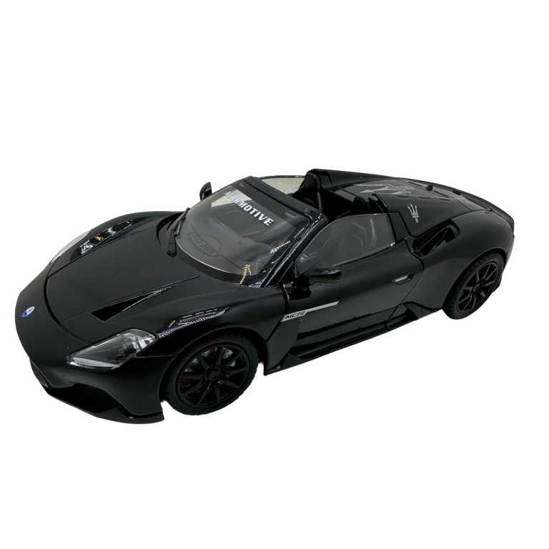 Macheta Maserati MC20 negru 1:32 replica metal lumini si sunete usi capota portbagaj deschise