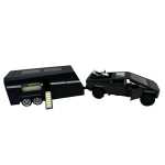 Macheta Tesla Cybertruck cu rulota si atv neagra 1/36 sunete lumini deschide usi - imagine 7
