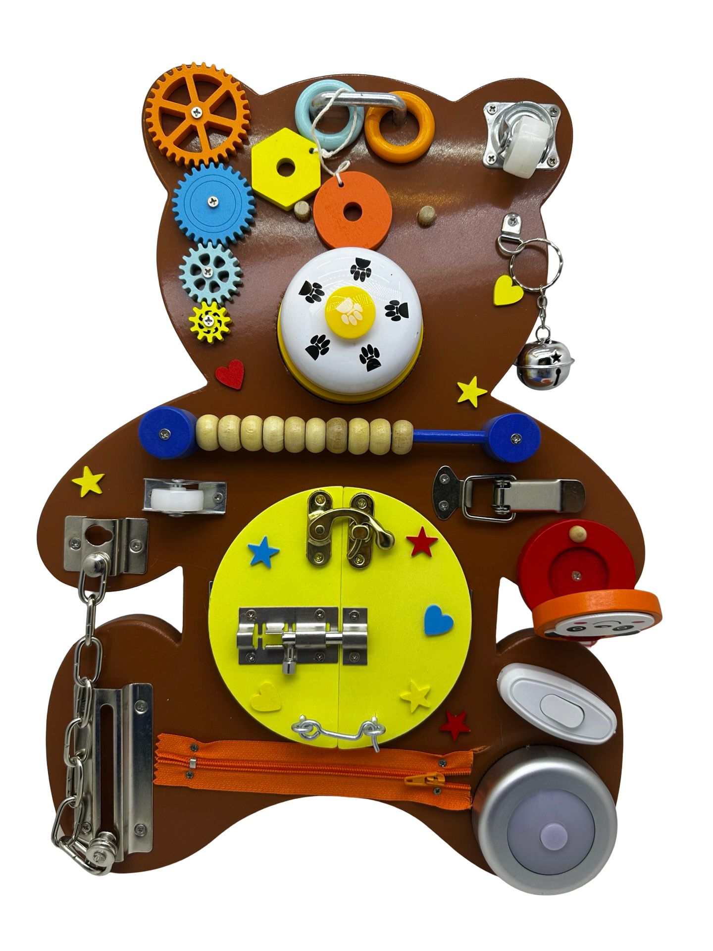 Busy Board ursulet interactiv din lemn STEM 41x30x7 cm pentru dezvoltarea abilitatilor copiilor Busy Board ursulet interactiv din lemn STEM 41x30x7 cm pentru dezvoltarea abilitatilor copiilor