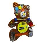 Busy Board ursulet interactiv din lemn STEM 41x30x7 cm pentru dezvoltarea abilitatilor copiilor - imagine 3