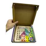 Joc de insnuruire din lemn cu forme geometrice Montessori STEM - imagine 4