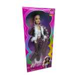 Papusa Magic Super Fashion cu par lung impletit, tinuta eleganta si cercei - imagine 3