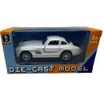 Masinuta metalica sport clasica 1:43 cu usi tip aripa si mecanism pull-back