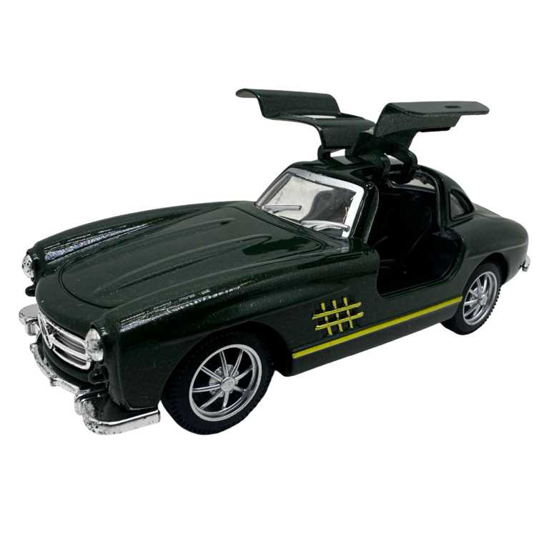 Masinuta metalica sport clasica neagra1:43 cu usi tip aripa si mecanism pull-back