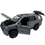 Macheta metalica SUV gri Die-Cast 1:32 cu lumini si sunete, usi deschise