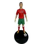 Figurina fotbalist Cristiano Ronaldo din plastic rosu 20 cm - imagine 3