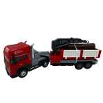 Macheta Camion cu macara, lumini sunete si remorca transport lemne