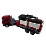 Macheta Camion cu macara, lumini sunete si remorca transport lemne - imagine 4