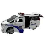 Masina de politie alba cu sunete si lumini deschide usile si portbagajul - imagine 4