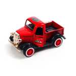 Macheta metal camioneta rosie retro cu sunet si lumini 1/32