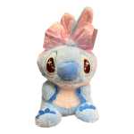 Stitch de plus Candy Stitch jucarie pufoasa colorata cu funda mare bleu