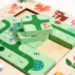 Puzzle lemn labirint Wayfinding STEM pentru copii 3 ani plus 19x20x4 cm - imagine 4